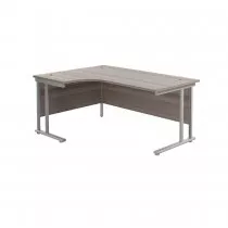 Jemini 1600mm Grey Oak/Silver Cantilever Left Hand Radial Desk