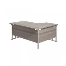 Jemini 1600mm Grey Oak/Silver Cantilever Left Hand Radial Desk